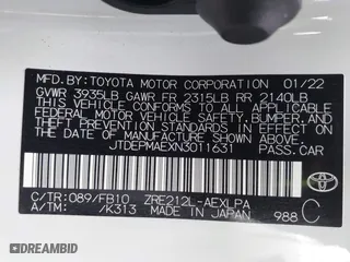 2022 Toyota Corolla LE with VIN JTDEPMAEXN3011631, listed as a IAAI auction lot 41727267 with 64,145 mi miles. Bid and sale history available at carsss.com. Image 9.