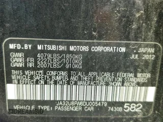 2013 Mitsubishi Lancer GT with VIN JA32U8FW6DU005479, listed as a Copart auction lot 69062344 with 126,217 mi miles and Salvage Title. Bid and sale history available at carsss.com. Image 12.