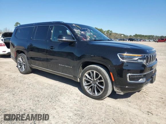 2023 Jeep Grand Wagoneer with VIN 1C4SJRDP7PS503265, listed as a Copart auction lot 47933515 with 20,091 mi miles and Salvage title. Bid and sale history available at DreamBid. Image 4.