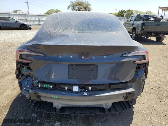 2024 Tesla Model 3 with VIN 5YJ3E1EA3RF727962, listed as a Copart auction lot 60107644 with 5,025 mi miles and Salvage Title. Bid and sale history available at carsss.com. Image 6.