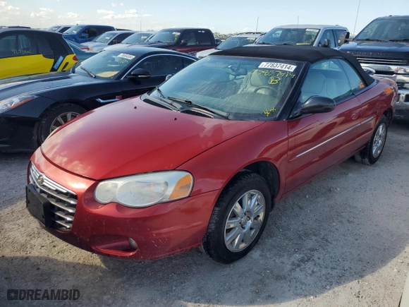 2004 Chrysler Sebring Limited with VIN 1C3EL65R14N412772, listed as a Copart auction lot 77837414 with 73,992 mi miles and Non Repairable. Bid and sale history available at carsss.com. Image 1.