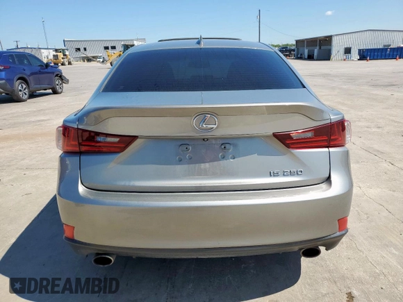 2015 Lexus IS 250 with VIN JTHBF1D26F5068239, listed as a Copart auction lot 56434195 with 89,344 mi miles and Salvage title. Bid and sale history available at DreamBid. Image 6.