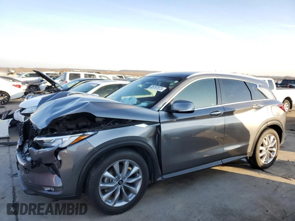 2020 Infiniti QX50 LUXE with VIN 3PCAJ5M18LF102797, listed as a Copart auction lot 35797573 with 25,104 mi miles. Bid and sale history available at carsss.com. Image 1.