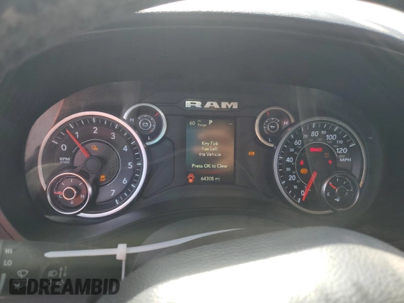 2020 Ram 1500 Big Horn with VIN 1C6RREBT2LN194482, listed as a Copart auction lot 45927605 with 64,308 mi miles and Salvage Title. Bid and sale history available at carsss.com. Image 9.