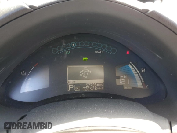 2017 Nissan LEAF S with VIN 1N4BZ0CP7HC307639, listed as a Copart auction lot 54362825 with 57,735 mi miles and Salvage Title. Bid and sale history available at carsss.com. Image 9.