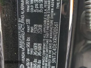 2024 Hyundai Santa Cruz SEL z VIN 5NTJC4DEXRH120561, wystawiony jako Copart lot #51773765 z przebiegiem 8 419 mil mil oraz Szkoda całkowita • Salvage title. Historia ofert i sprzedaży dostępna na DreamBid. Obrazek 14.