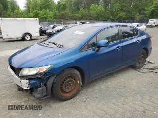 2013 Honda Civic LX z VIN 2HGFB2F55DH582487, wystawiony jako Copart lot #55582125 z przebiegiem 155 682 mil mil oraz Szkoda całkowita • Salvage title. Historia ofert i sprzedaży dostępna na DreamBid. Obrazek 1.