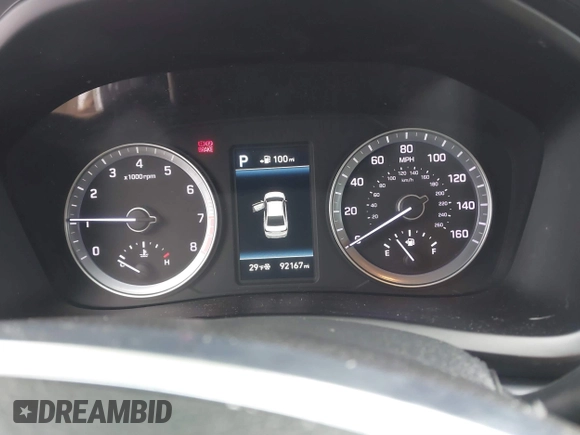 2018 Hyundai Sonata Sport with VIN 5NPE34AF9JH665989, listed as a IAAI auction lot 41621642 with 92,167 mi miles and . Bid and sale history available at carsss.com. Image 7.