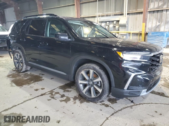 2025 Honda Pilot Elite with VIN 5FNYG1H89SB073869, listed as a Copart auction lot 87856445 with 2,966 mi miles and Salvage Title. Bid and sale history available at DreamBid. Image 4.