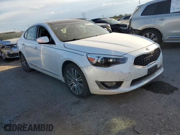2015 Kia Cadenza Premium with VIN KNALN4D74F5172280, listed as a Copart auction lot 69117414 with 0 mi miles and Salvage Title. Bid and sale history available at carsss.com. Image 4.