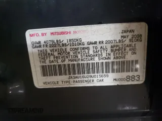 2009 Mitsubishi Lancer DE with VIN JA3AU16U29U015659, listed as a Copart auction lot 41506595 with 142,583 mi miles and Salvage Title. Bid and sale history available at carsss.com. Image 12.