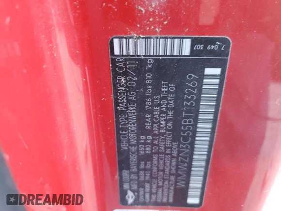 2011 MINI Convertible с VIN WMWZN3C55BT133269, выставлен на аукционе Copart как лот 74062294 с пробегом 48 582 миль миль и Списание • Salvage title. История ставок и продаж доступна на DreamBid. Изображение 12.