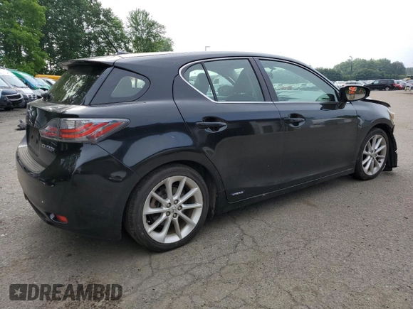 2012 Lexus CT 200h with VIN JTHKD5BH5C2112989, listed as a Copart auction lot 58613295 with Not provided miles and Salvage title. Bid and sale history available at DreamBid. Image 3.