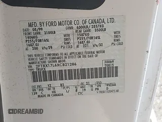 1999 Ford F-150 XL with VIN 2FTRX17L6XCB21286, listed as a IAAI auction lot 41891244 with Not provided miles and . Bid and sale history available at DreamBid. Image 9.