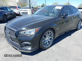 2014 Infiniti Q50 Hybrid Sport with VIN JN1AV7AR8EM700220, listed as a IAAI auction lot 41755814 with 133,154 mi miles. Bid and sale history available at carsss.com. Image 2.
