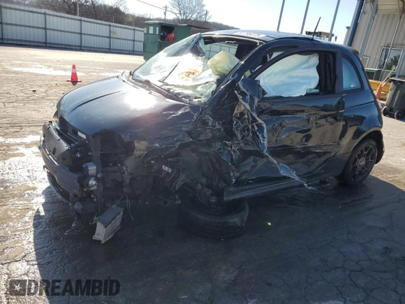 2013 FIAT 500 Turbo with VIN 3C3CFFHH3DT623165, listed as a Copart auction lot 50796075 with 0 mi miles and Salvage Title. Bid and sale history available at carsss.com. Image 1.