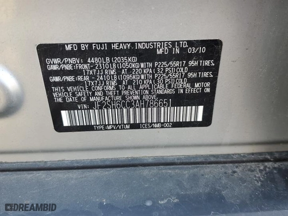 2010 Subaru Forester 2.5X Premium with VIN JF2SH6CC3AH786651, listed as a Copart auction lot 72810654 with 133,907 mi miles and Salvage Title. Bid and sale history available at carsss.com. Image 12.