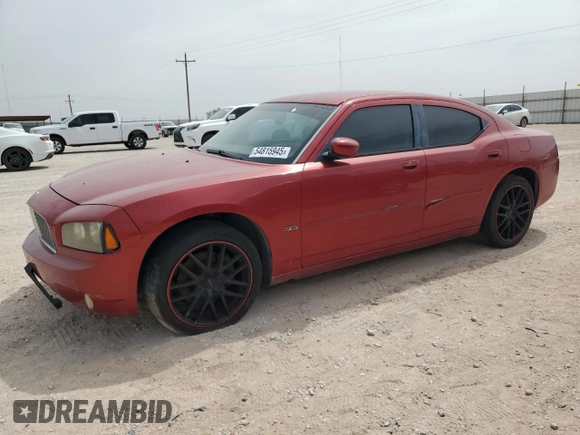 2006 Dodge Charger R/T with VIN 2B3KA53H56H195877, listed as a Copart auction lot 54815945 with 204,993 mi miles and Salvage Title. Bid and sale history available at carsss.com. Image 1.