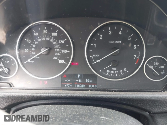 2015 BMW 3 Series 328i with VIN WBA3A5G57FNS87368, listed as a IAAI auction lot 42132939 with 115,289 mi miles. Bid and sale history available at carsss.com. Image 7.