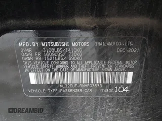 2022 Mitsubishi Mirage ES z VIN ML32FUFJ3NHF03633, wystawiony jako IAAI lot #41937055 z przebiegiem 53 485 mil mil oraz . Historia ofert i sprzedaży dostępna na DreamBid. Obrazek 9.
