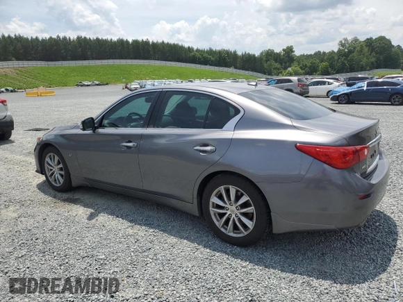 2014 Infiniti Q50 Sport with VIN JN1BV7AR4EM702521, listed as a Copart auction lot 61017205 with 61,317 mi miles and Salvage title. Bid and sale history available at DreamBid. Image 2.