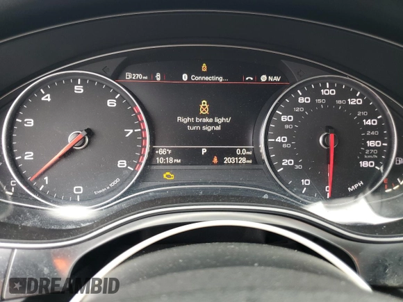 2012 Audi A6 Premium Plus with VIN WAUGGAFC0CN158134, listed as a Copart auction lot 62267795 with 203,128 mi miles and Clean title. Bid and sale history available at DreamBid. Image 9.