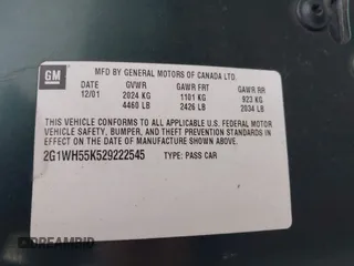 2002 Chevrolet Impala LS z VIN 2G1WH55K529222545, wystawiony jako IAAI lot #42268724 z przebiegiem 164 346 mil mil oraz . Historia ofert i sprzedaży dostępna na DreamBid. Obrazek 9.