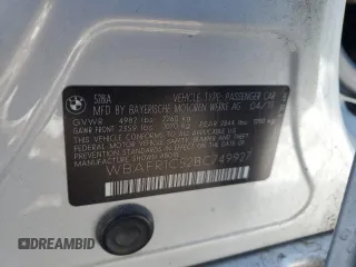 2011 BMW 5 Series 528i with VIN WBAFR1C52BC749927, listed as a Copart auction lot 44520165 with 125,434 mi miles and Salvage Title. Bid and sale history available at carsss.com. Image 12.