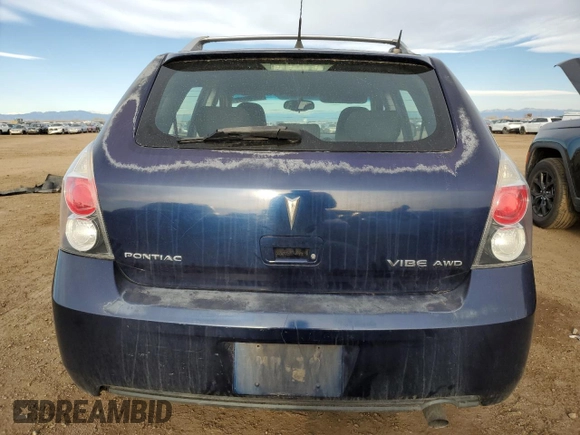 2009 Pontiac Vibe with VIN 5Y2SM67069Z428315, listed as a Copart auction lot 48565095 with 184,941 mi miles and Salvage Title. Bid and sale history available at carsss.com. Image 6.