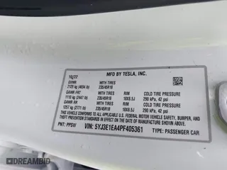 2023 Tesla Model 3 with VIN 5YJ3E1EA4PF405361, listed as a IAAI auction lot 41932723 with 28,487 mi miles. Bid and sale history available at carsss.com. Image 9.