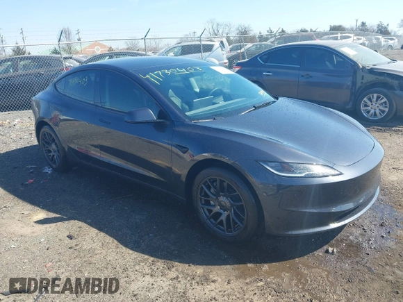 2024 Tesla Model 3 with VIN 5YJ3E1EA6RF728507, listed as a IAAI auction lot 41730403 with 17,563 mi miles and . Bid and sale history available at DreamBid. Image 1.