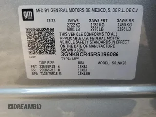 2024 Chevrolet Blazer LT with VIN 3GNKBCR45RS196086, listed as a Copart auction lot 61906455 with 32,564 mi miles and Salvage title. Bid and sale history available at DreamBid. Image 13.
