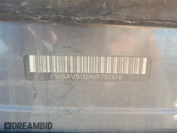 2006 BMW 3 Series 325i with VIN WBAVB13596PT07676, listed as a Copart auction lot 53000865 with Not provided miles and Salvage title. Bid and sale history available at DreamBid. Image 13.