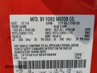 2014 Ford F-150 XL z VIN 1FTFW1CF3EKF06836, wystawiony jako Copart lot #63043945 z przebiegiem 181 887 mil mil oraz Szkoda całkowita • Salvage title. Historia ofert i sprzedaży dostępna na DreamBid. Obrazek 12.