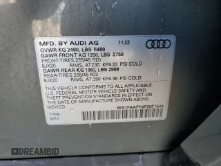 2023 Audi Q5 S line Prestige with VIN WA1FAAFY4P2071544, listed as a Copart auction lot 41756635 with 12,268 mi miles and Salvage Title. Bid and sale history available at carsss.com. Image 14.
