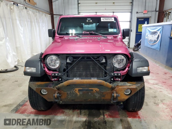 2021 Jeep Wrangler Unlimited Sport Altitude with VIN 1C4HJXDG2MW855205, listed as a Copart auction lot 42968925 with 49,846 mi miles and Salvage Title. Bid and sale history available at carsss.com. Image 5.