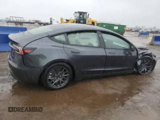 2025 Tesla Model 3 Long Range with VIN 5YJ3E1EB0SF876117, listed as a Copart auction lot 59322455 with 9,022 mi miles and Salvage title. Bid and sale history available at DreamBid. Image 3.
