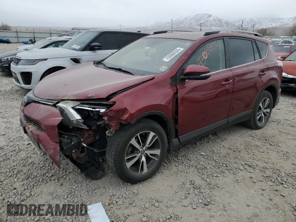 2018 Toyota RAV4 XLE with VIN JTMRFREV7JD252112, listed as a Copart auction lot 43088555 with 77,509 mi miles and Salvage Title. Bid and sale history available at carsss.com. Image 1.