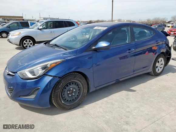 2016 Hyundai Elantra SE with VIN 5NPDH4AE2GH691914, listed as a Copart auction lot 49073265 with 146,174 mi miles and Salvage Title. Bid and sale history available at carsss.com. Image 1.