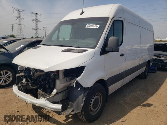 2021 Mercedes-Benz Sprinter Cargo with VIN W1Y4ECHY9MT067999, listed as a Copart auction lot 67259574 with 284,031 mi miles and Salvage Title. Bid and sale history available at carsss.com. Image 1.