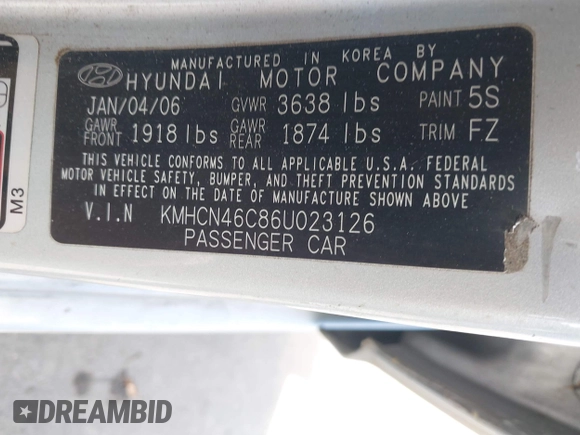 2006 Hyundai Accent GLS с VIN KMHCN46C86U023126, выставлен на аукционе IAAI как лот 42514585 с пробегом 150 008 миль миль и . История ставок и продаж доступна на DreamBid. Изображение 9.