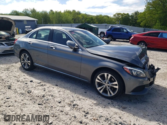 2017 Mercedes-Benz C 300 with VIN 55SWF4KB0HU193549, listed as a Copart auction lot 57495255 with 102,398 mi miles and Salvage title. Bid and sale history available at DreamBid. Image 4.
