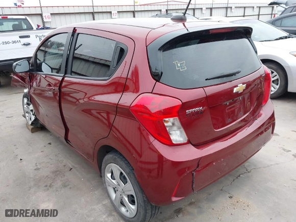 2022 Chevrolet Spark LS with VIN KL8CB6SA6NC015052, listed as a IAAI auction lot 41405492 with 39,853 mi miles. Bid and sale history available at carsss.com. Image 3.