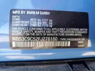 2015 BMW M3 with VIN WBS3C9C52FJ276160, listed as a Copart auction lot 61135805 with 71,708 mi miles and Salvage title. Bid and sale history available at DreamBid. Image 13.