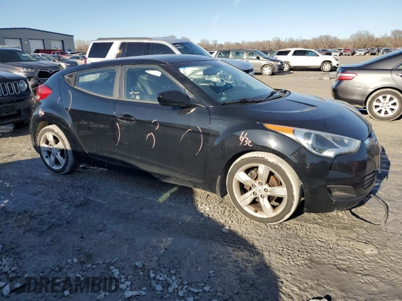 2012 Hyundai Veloster w/Gray Int with VIN KMHTC6AD0CU066677, listed as a Copart auction lot 46418575 with 145,735 mi miles and Salvage title. Bid and sale history available at DreamBid. Image 4.