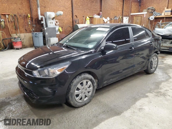 2021 Kia Rio LX with VIN 3KPA24AD3ME383002, listed as a Copart auction lot 51112755 with 55,622 mi miles and Salvage Title. Bid and sale history available at carsss.com. Image 1.