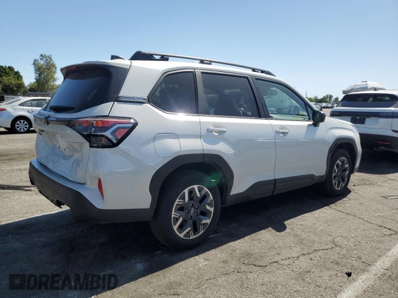2025 Subaru Forester Premium with VIN JF2SLDBCXSH522476, listed as a Copart auction lot 57898805 with 1,999 mi miles and Salvage title. Bid and sale history available at DreamBid. Image 3.