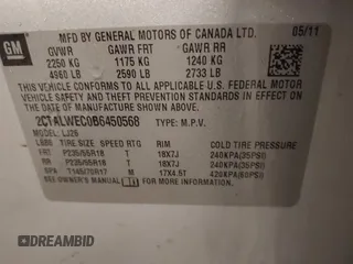 2011 GMC Terrain SLT-2 with VIN 2CTALWEC0B6450568, listed as a IAAI auction lot 41922964 with 181,378 mi miles and . Bid and sale history available at carsss.com. Image 9.