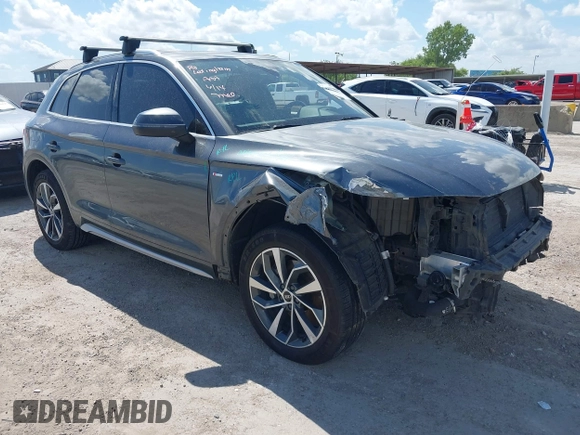 2022 Audi Q5 S line Premium Plus with VIN WA1EAAFY2N2072698, listed as a IAAI auction lot 42607942 with 42,796 mi miles and . Bid and sale history available at DreamBid. Image 1.