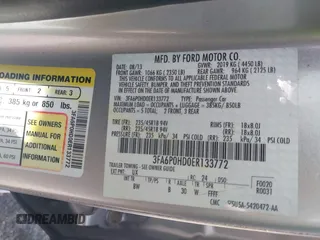 2014 Ford Fusion SE with VIN 3FA6P0HD0ER133772, listed as a IAAI auction lot 41800268 with 135,518 mi miles. Bid and sale history available at carsss.com. Image 9.